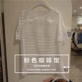 韩国专柜代购OLIVE DES OLIVE16秋季女款纯色短袖衬衫OW6AB107