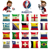 世界杯欧洲国旗足球国家队棉麻抱枕沙发靠垫汽车靠枕酒吧德国男生