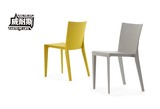 简约现代风餐椅 艺术流线经典流线设计 几何脚椅 PP聚丙烯塑料椅
