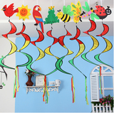 瑞果果幼儿园装饰用品批发卡通动物吊饰挂饰风转教室走廊环境布置