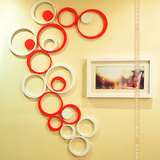 圆环圆形立体墙贴3D创意墙上装饰品家居儿童客厅卧室背景墙贴壁纸