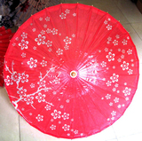 油纸伞 泸州桐香坊油纸伞 古典传统 防雨防晒油纸伞 红底樱花