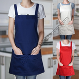 出口日韩版可爱时尚男女无袖工作服咖啡店服务员餐馆厨房定制围裙
