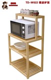 热卖实木质厨房超大微波炉架子置物架 4层烤箱架 储物收纳架 花架