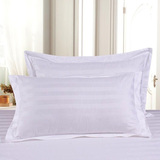 酒店客房宾馆床上用品床单被套加密3CM白色全棉三公分缎条枕套
