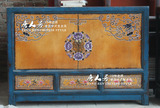 【唐人居】新中式古典做旧彩绘玄关柜鞋柜门厅柜 实木储物陈设柜