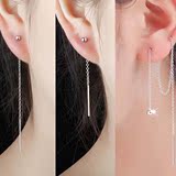 925纯银耳线女 流苏耳环短长款耳坠耳链韩国时尚气质防过敏耳饰品