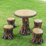 户外景观树脂庭院摆件桌椅花园工艺品雕像幼儿园儿童卡通蘑菇桌椅