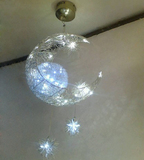 创意灯饰 铝丝星星月亮艺术吊灯 餐厅卧室儿童房阳台灯店铺装饰灯