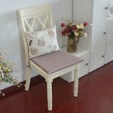 沃米兔欧式美式田园格子全棉餐椅垫海绵垫电脑椅子垫凳子垫可定制