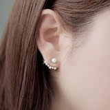 韩国进口流行饰品 可爱小星星珍珠水钻耳环 925银针耳钉 耳饰两用