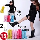 包邮Bearcat专柜正品新款加厚亲子雨鞋女韩国儿童雨鞋防滑雨鞋套