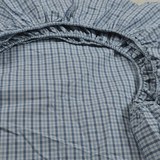 外贸床笠 100%纯棉色织小格格床笠 1.35米 1.5米床笠 床罩