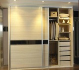 北京免费上门测量设计】板式家具移门衣柜 1.8米百叶门推拉门衣柜