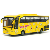 伶俐宝儿童玩具车合金校巴旅行大巴士公交车声光回力公共汽车模型