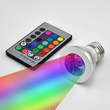 LED节能筒灯灯泡射灯3W 遥控RGB七彩光源彩色灯杯E27GU10MR16灯杯