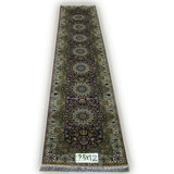 中旺工艺 出口伊朗手工真丝地毯 长条走廊高档波斯地毯75x366厘米