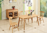 北欧创意原木胡桃木色餐桌1.4M 白蜡木日式餐桌椅组合实木餐桌