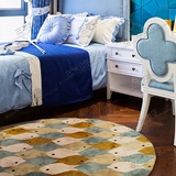 欧式美式宜家圆形地毯客厅茶几沙发地毯卧室床边书房圆形手工地毯