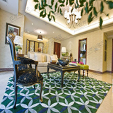 时尚绿色田园欧式美式宜家地毯沙发茶几客厅地毯卧室床边手工地毯