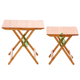 竹山下楠竹折叠桌实木折叠桌便携式简易户外阳台野餐小方桌子餐桌