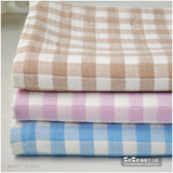 纯棉色织四层全棉纱布料/宝宝浴巾 睡袋 空调被面料格子/2.4米宽
