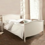 欧式简约实木单人床1.2米弧形床松木婚床1.5米双人床外贸象牙白色