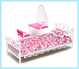 盒装娃娃家具 娃娃的睡床 卧室组合 三件套 过家家玩具