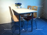 分体餐桌椅 肯德基餐桌椅 不锈钢餐桌 食堂快餐桌椅 4人快餐桌椅