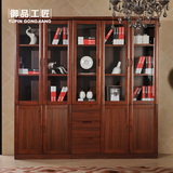 中式现代实木二门三门五门带门书橱书房书柜书架自由组合