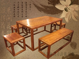 家具 全实木中式餐桌餐椅组合地主台长方形饭桌明式餐台巴西花梨