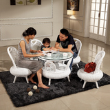 客厅藤椅子茶几三件套组合现代创意白色藤转椅欧式休闲阳台茶桌椅