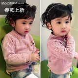 女宝宝镂空针织开衫婴儿童装韩国上衣女童春秋款毛衣外套0-1-2岁