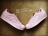 美国代购直邮阿迪Adidas三叶草Superstar粉色贝壳头金标透气女鞋