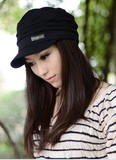秋冬季帽子 女 韩版潮 时尚时装帽褶皱有檐渔夫帽月子帽棒球帽