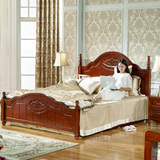佳鑫家具现代中式实木床1.8米简欧双人婚床卧室全柏木高箱床新品