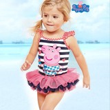 夏季女童泳衣女宝宝小猪佩奇卡通连体泳装韩国女孩温泉服佩佩猪
