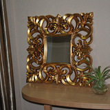 酒店装修装饰镜子 复古镜子 欧式仿古金色方形镜子 壁挂镜