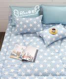 Aika爱家韩国代购床品 蓝色星星纯棉床垫 保暖床褥秋冬加厚榻榻米