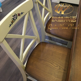 美式乡村简约实木餐椅椅子组合地中海家用休闲电脑书桌椅秋林木语