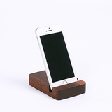 懒人实木质手机支架办公桌面iPhone底座创意通用黑胡桃木平板支架