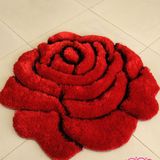 【天天特价】3D立体玫瑰花韩国丝圆形地毯玄关地毯时尚转椅毯