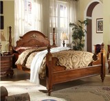 韩式桦木实木床双人床 1.5米1.8米双人床 实木高背现代雕刻婚床