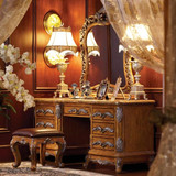 意大利法式套房豪华欧美式家具定制雕花化妆桌迷你梳妆台妆镜妆凳