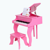 木制儿童高档30健钢琴益智早教乐器带琴谱小钢琴红色粉色黑色白色