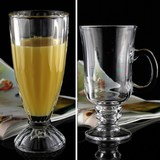 玻璃杯奶昔杯果汁杯子奶茶杯条纹杯冰激凌杯冷饮杯爱尔兰咖啡杯