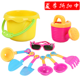 包邮沙滩玩具戏水玩具9件套沙滩套装戏水玩具挖沙儿童玩具带墨镜