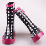 2015时尚雨鞋星星图案情侣雨靴男女百搭雨鞋晴雨水鞋个性雨鞋爆款