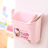 韩国进口正品Hello Kitty吸盘式牙刷架牙具座洗漱架卫生间多用盒