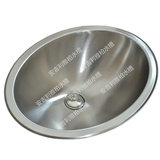 雅柏4838不锈钢水槽 单槽圆盆一体水槽一次成形单槽洗手盆椭圆盆
